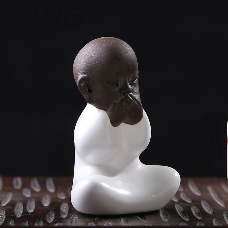 Small Sand Guanyin Ornament Buddha Monk Tea Pet - Four Styles