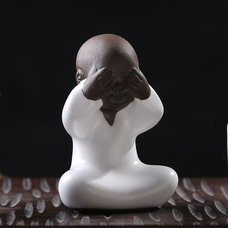 Small Sand Guanyin Ornament Buddha Monk Tea Pet - Four Styles