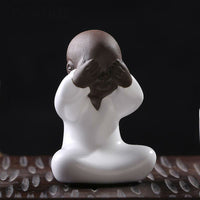 Small Sand Guanyin Ornament Buddha Monk Tea Pet - Four Styles