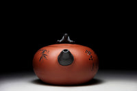 Purple Zisha Clay "Blessed & Content" Teapot - Kung Fu Style.