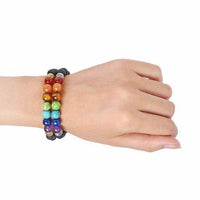 Handmade 7 Chakra Tree Of Life Lava Stones Bracelet *