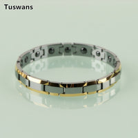Delicate Lovers Style Gold Color H-shaped Tungsten Bracelets & Bangles with Magnetic Therapy Magnet Lovers Gifts(TSWB20)