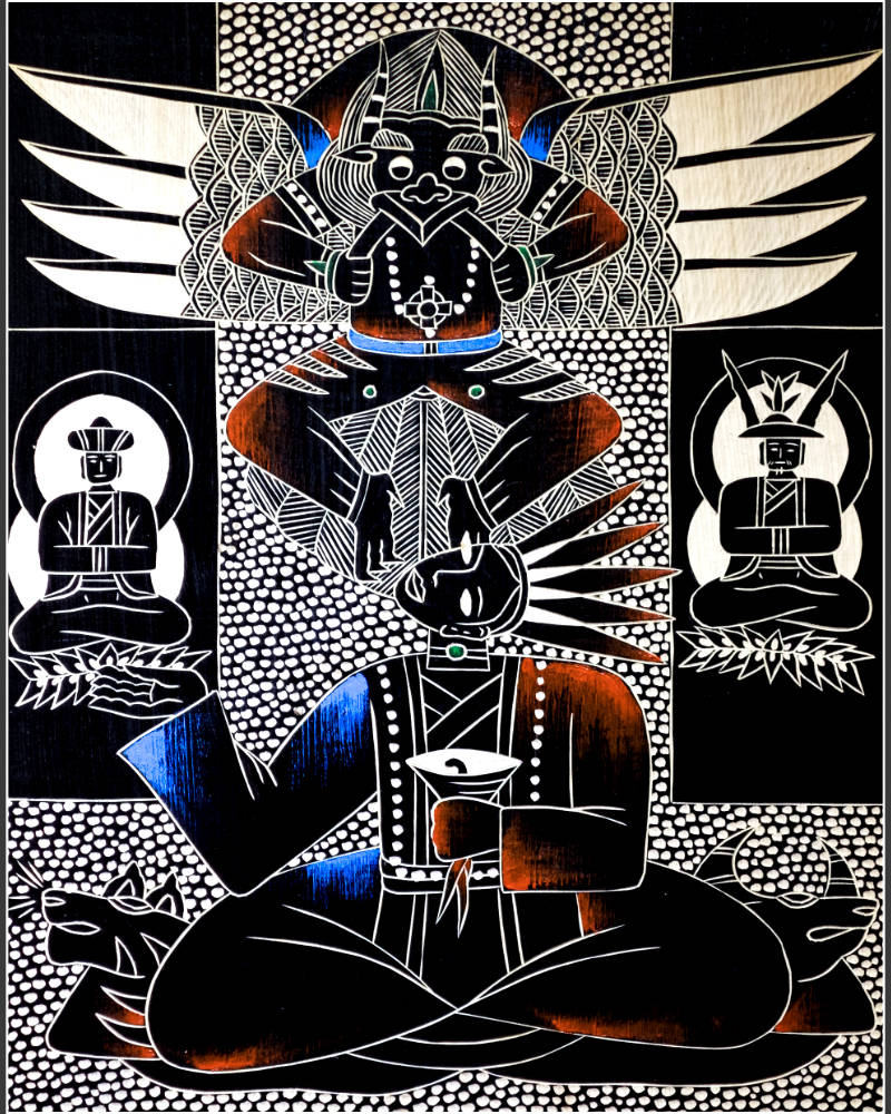 #101 The Blessing: Naxi Wood Carving