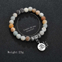 Anklet Jewelry - Matte Frosted Amazonite Beads With Lotus OM Buddha Charm Yoga Statement Bracelet Jewelry