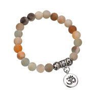 Anklet Jewelry - Matte Frosted Amazonite Beads With Lotus OM Buddha Charm Yoga Statement Bracelet Jewelry
