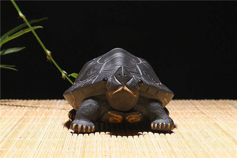 Yixing Purple Clay Tea Pet Tortoise. Longevity, Good Luck, Wealth and Health