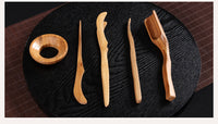 Chinese Celadon Ceramic Vase with 5 Piece Bamboo Tea Tools For Kung Fu Ceremony