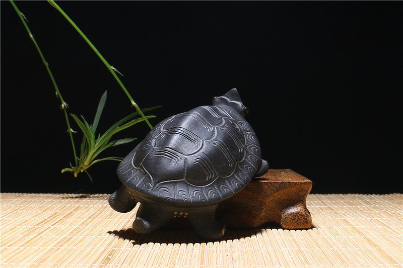 Yixing Purple Clay Tea Pet Tortoise. Longevity, Good Luck, Wealth and Health