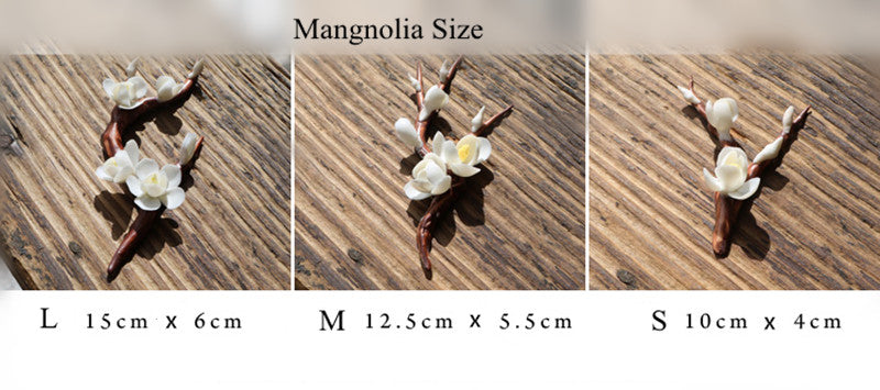 Kungfu Tea Pet Plum Flower for Tea Lovers.  Plum, Magnolia porcelain flowers in three sizes
