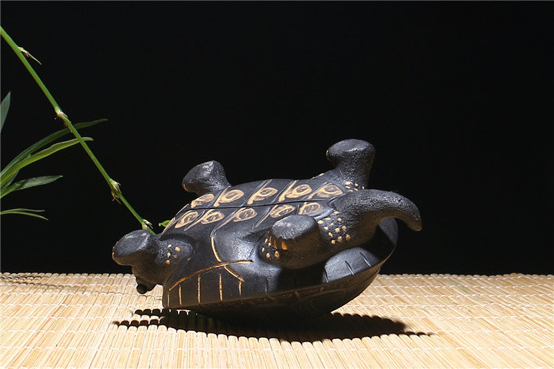 Yixing Purple Clay Tea Pet Tortoise. Longevity, Good Luck, Wealth and Health