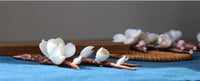 Kungfu Tea Pet Plum Flower for Tea Lovers.  Plum, Magnolia porcelain flowers in three sizes