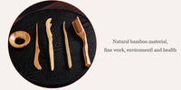 Chinese Celadon Ceramic Vase with 5 Piece Bamboo Tea Tools For Kung Fu Ceremony