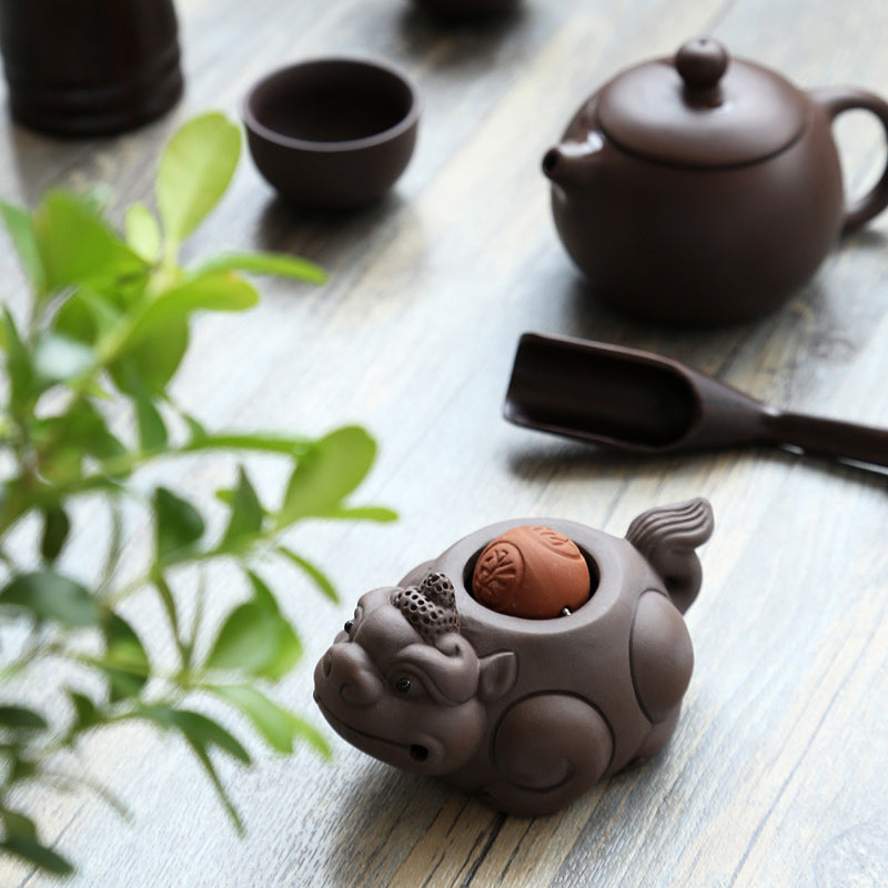 Purple Clay Toad Tea Pets - Five Styles - Some Spinning Ball