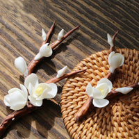 Kungfu Tea Pet Plum Flower for Tea Lovers.  Plum, Magnolia porcelain flowers in three sizes
