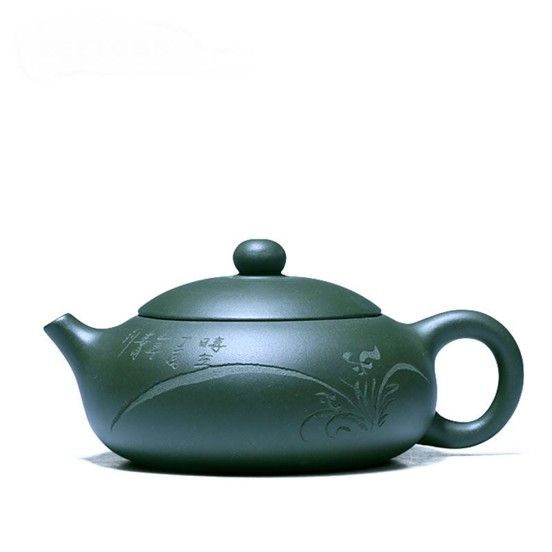 Authentic Handmade Yixing Teapot. Chinese Yixing Purple Clay & Green Mud Kung Fu (190ML)