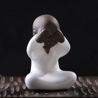 Small Sand Guanyin Ornament Buddha Monk Tea Pet - Four Styles