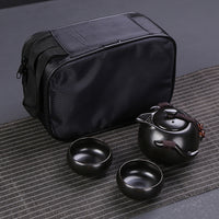 Two Cup Porcelain Traveling Tea Set.  Great "On-The-Go" *