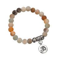 Anklet Jewelry - Matte Frosted Amazonite Beads With Lotus OM Buddha Charm Yoga Statement Bracelet Jewelry