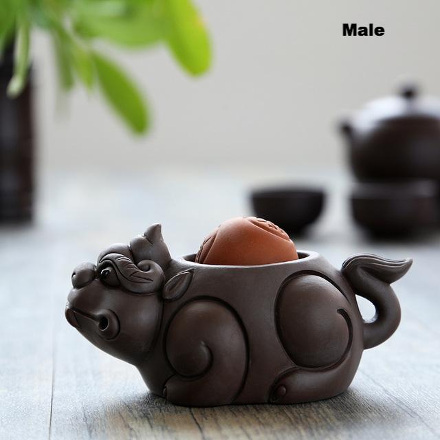 Purple Clay Toad Tea Pets - Five Styles - Some Spinning Ball