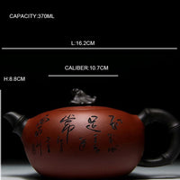 Purple Zisha Clay "Blessed & Content" Teapot - Kung Fu Style.