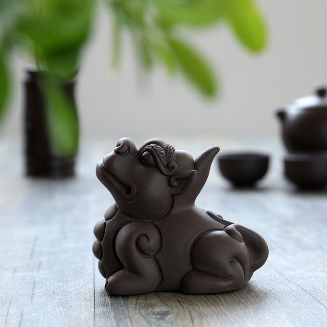 Purple Clay Toad Tea Pets - Five Styles - Some Spinning Ball