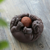 Purple Clay Toad Tea Pets - Five Styles - Some Spinning Ball