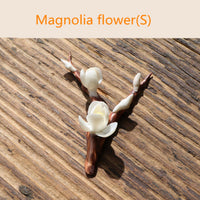Kungfu Tea Pet Plum Flower for Tea Lovers.  Plum, Magnolia porcelain flowers in three sizes