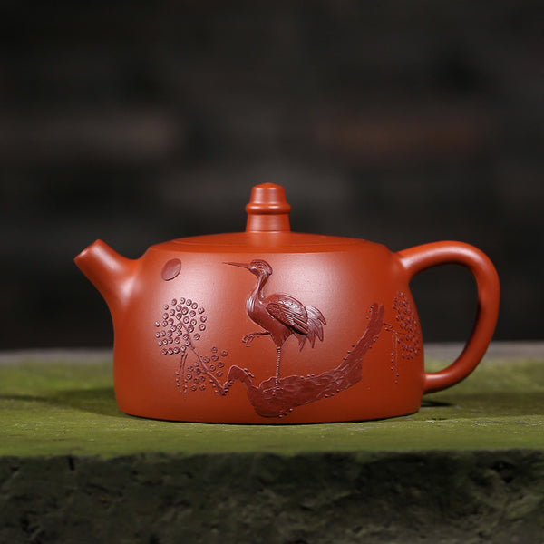 Yixing Authentic Handmade Purple Grit Teapot Vintage Pattern Dahongpao Ore
