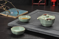 High Quality Kung Fu Tea Set in Case - Teapot Kettle (Gaiwan) 4 cups - Serving Tray