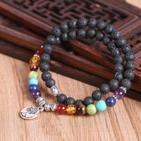 Handmade Tibetan Silver Bracelet Life Tree 7 Chakra Beads Reiki Buddha Prayer Natural Stone Yoga Bracelet 1421