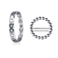 Mesinya 99.99% Germanium beads Tungsten Steel Healthy Therapy Bracelet for Man Woman Lovers