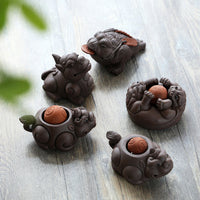 Purple Clay Toad Tea Pets - Five Styles - Some Spinning Ball