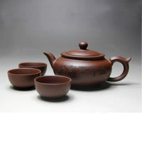 Yixing Handmade Purple Clay Tea Set 400 ml + 3 Free Cups *