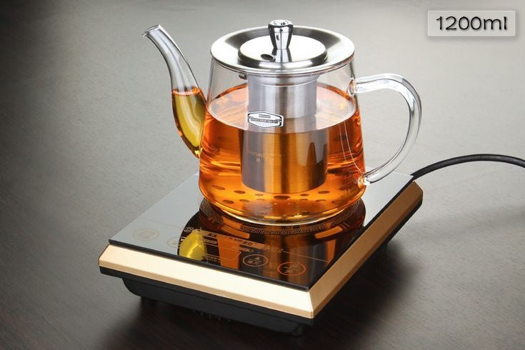 1pc Round Tea Pot, Tea Kettle, Electric Ceramic Stove, Tea Set