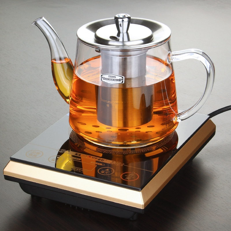 Glass Teapot Gas Stove Induction Cooker Water Kettle With Filter