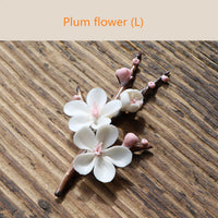 Kungfu Tea Pet Plum Flower for Tea Lovers.  Plum, Magnolia porcelain flowers in three sizes